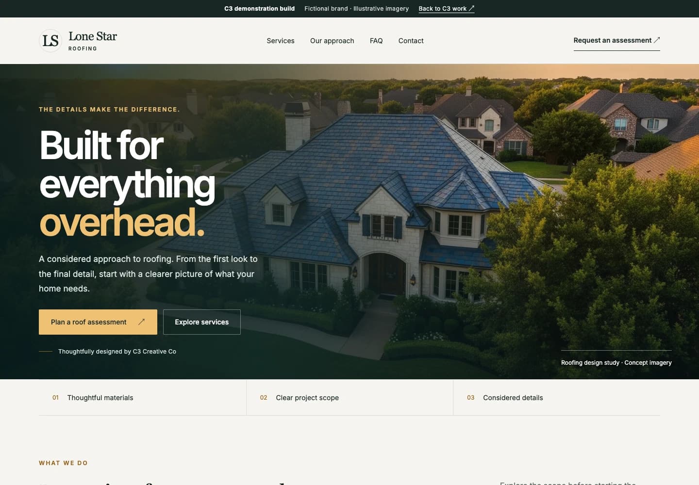 Roofing company demo site actual demonstration website