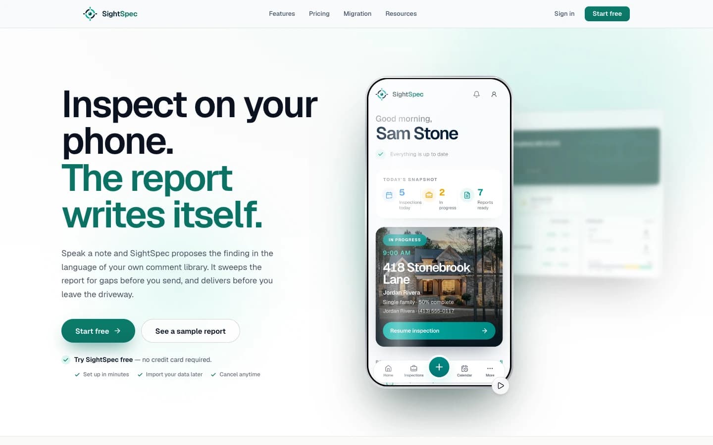 SightSpec actual website capture